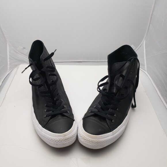 Converse All Star Chuck Taylor High Top Black Leather Sz M 15 - Picture 6 of 8